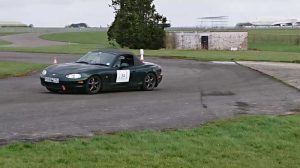 Mazda MX5 sports car competing in an Autosolo